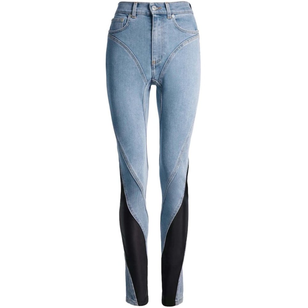 Mugler Spiral Jeans (Blue and Black)